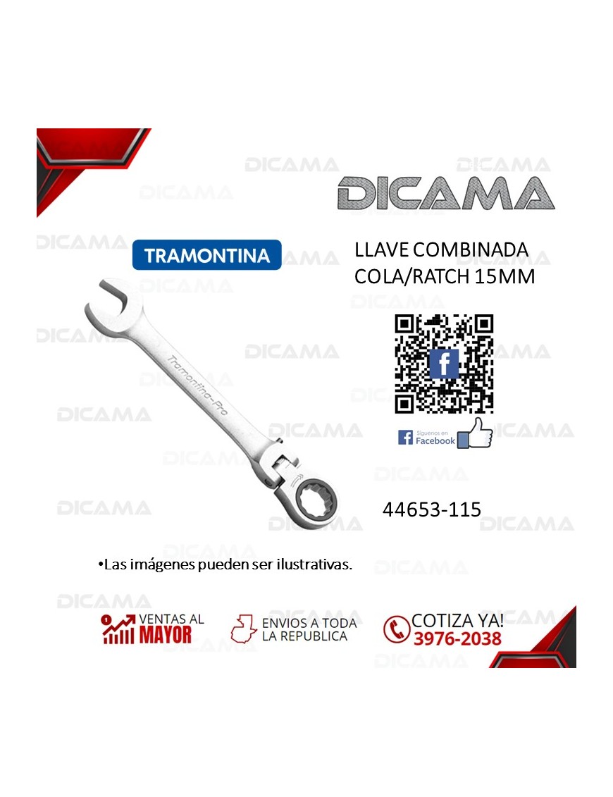 LLAVE COMBINADA COLA/RATCH 15MM