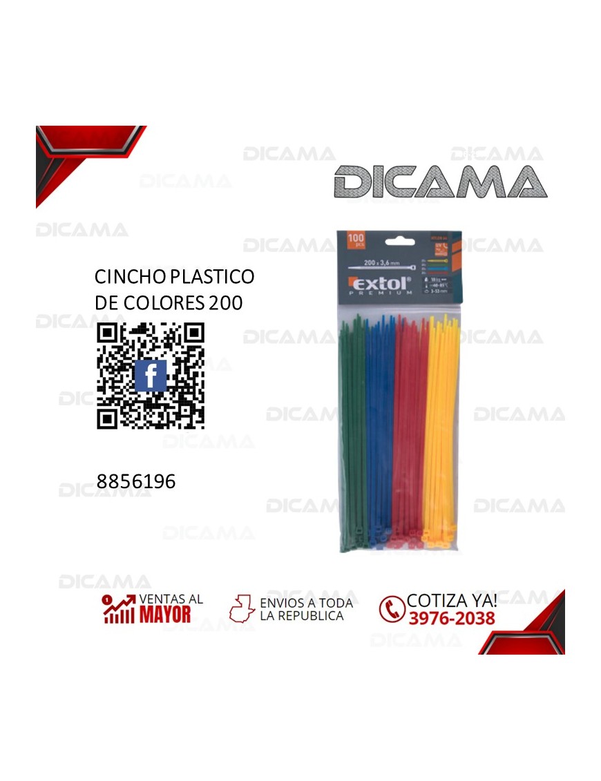 CINCHO PLASTICO DE COLORES 200