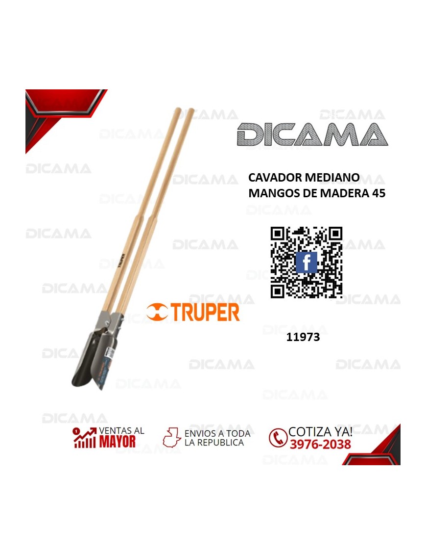 CAVADOR MANGO DE MADERA 45"