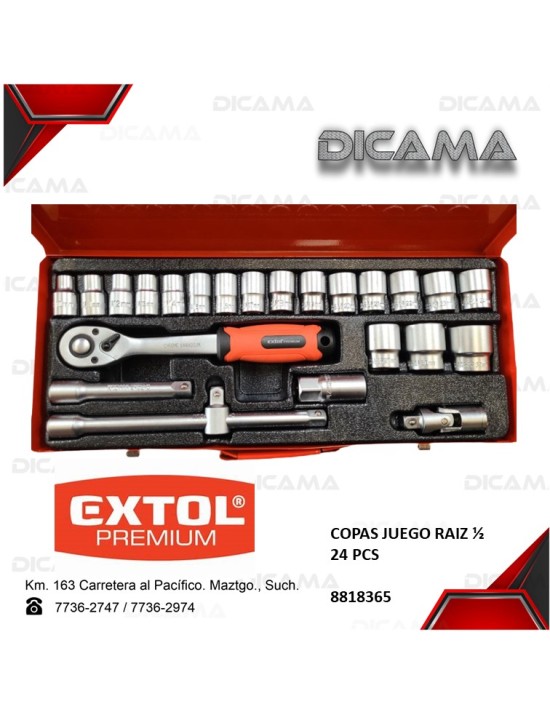 COPAS JUEGO RAIZ 1/2" 24 PZAS