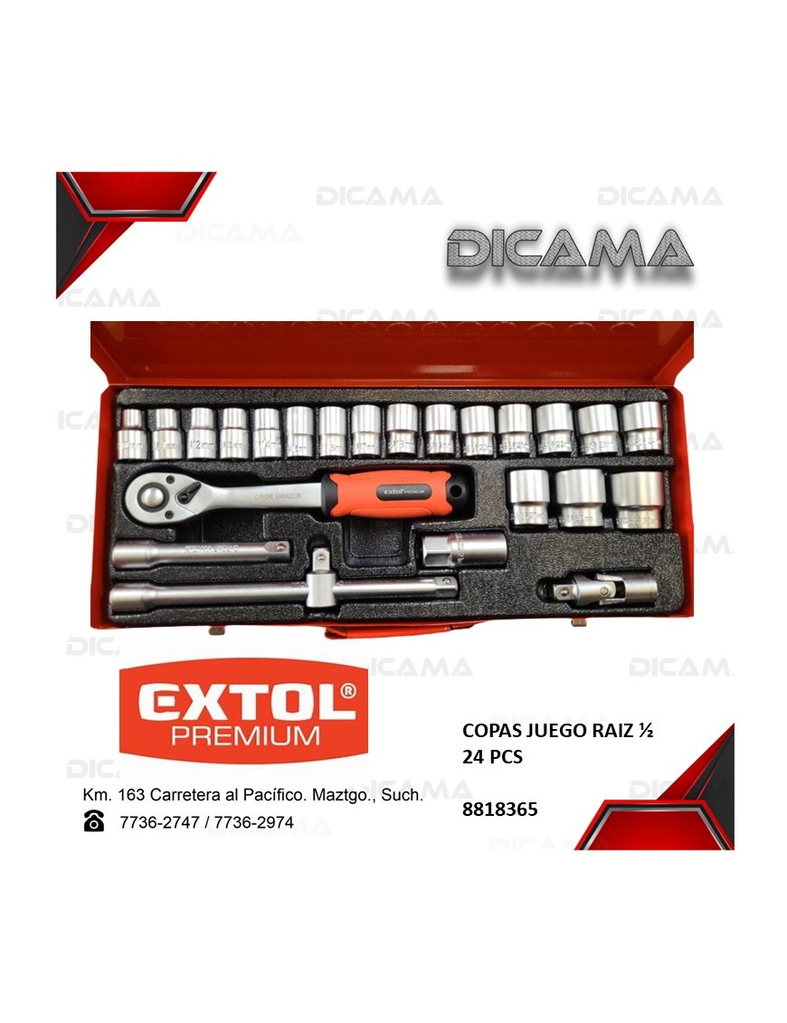 COPAS JUEGO RAIZ 1/2" 24 PZAS