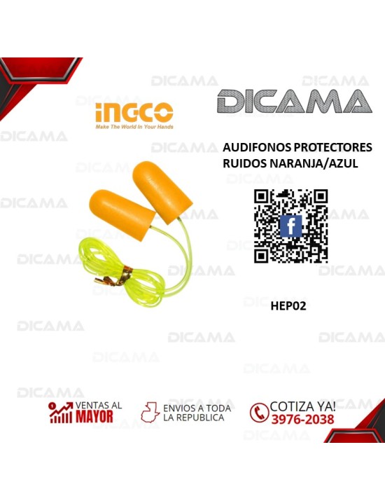 AUDIFONOS PROTECTORES RUIDOS NARANJA/AZUL