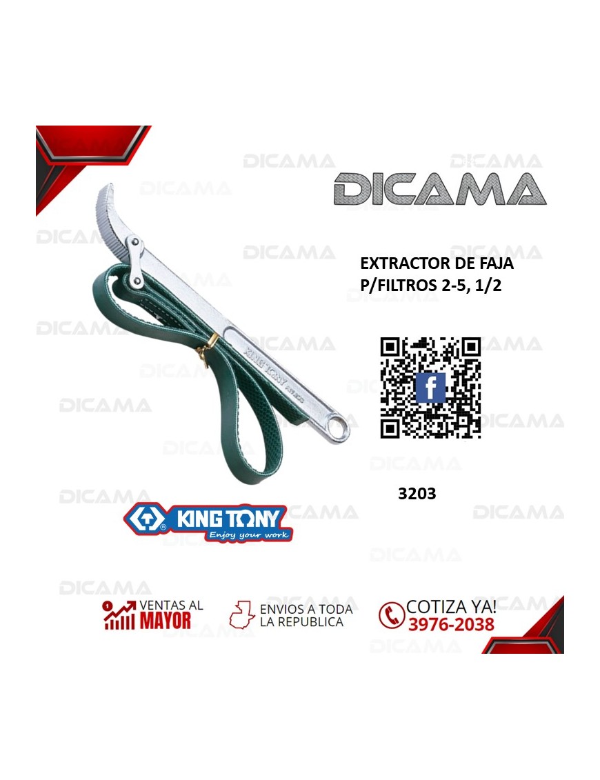 LLAVE P/FILTRO DE ACEITE TIPO FAJA P/FILTROS 2-5, 1/2