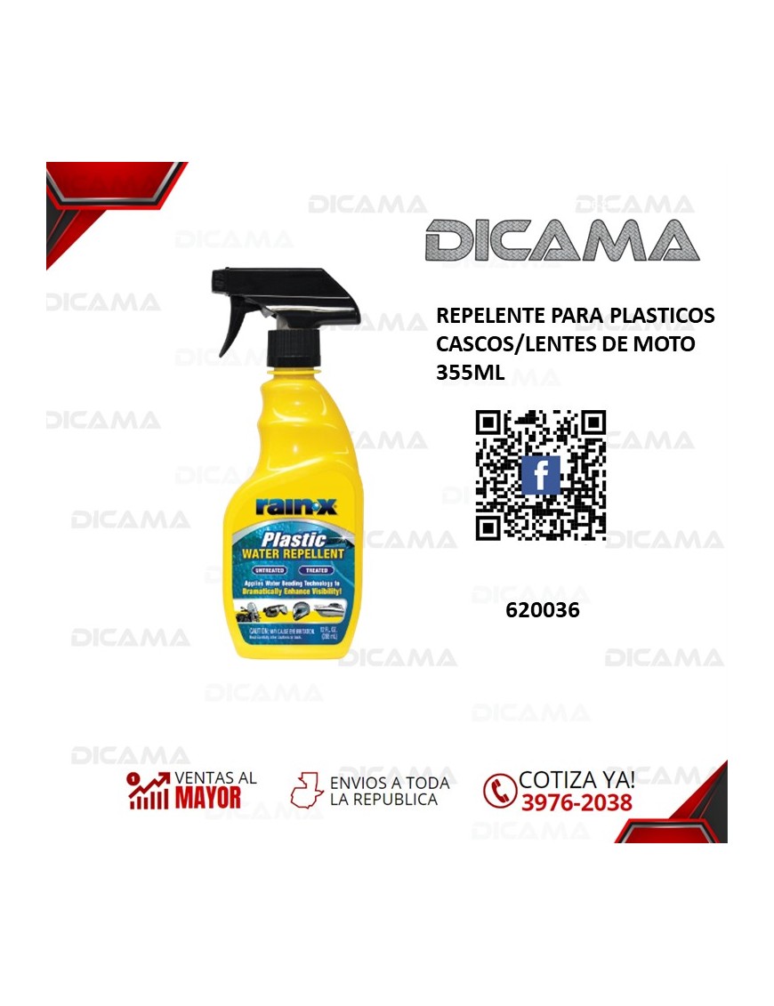REPELENTE PARA PLASTICOS CASCOS/LENTES DE MOTO 355ML