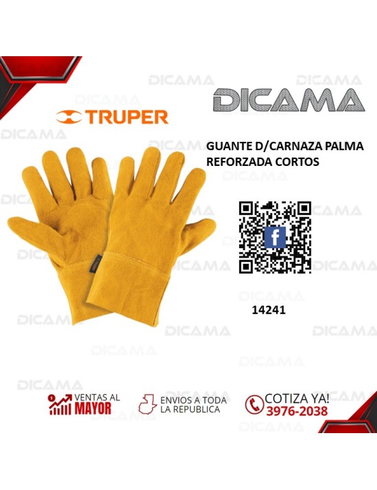 GUANTES PARA SOLDAR DE CARNAZA PALMA REFORZADA CORTOS