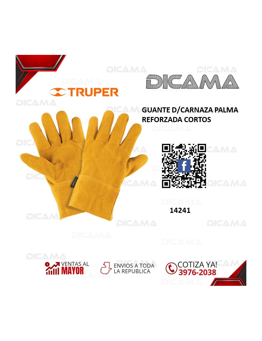 GUANTES PARA SOLDAR DE CARNAZA PALMA REFORZADA CORTOS