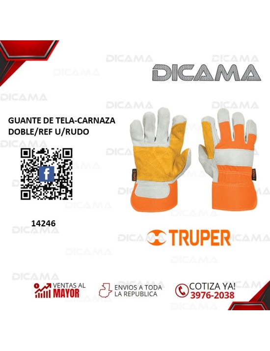 GUANTES DE CONSTRUCCION DE TELA-CARNAZA