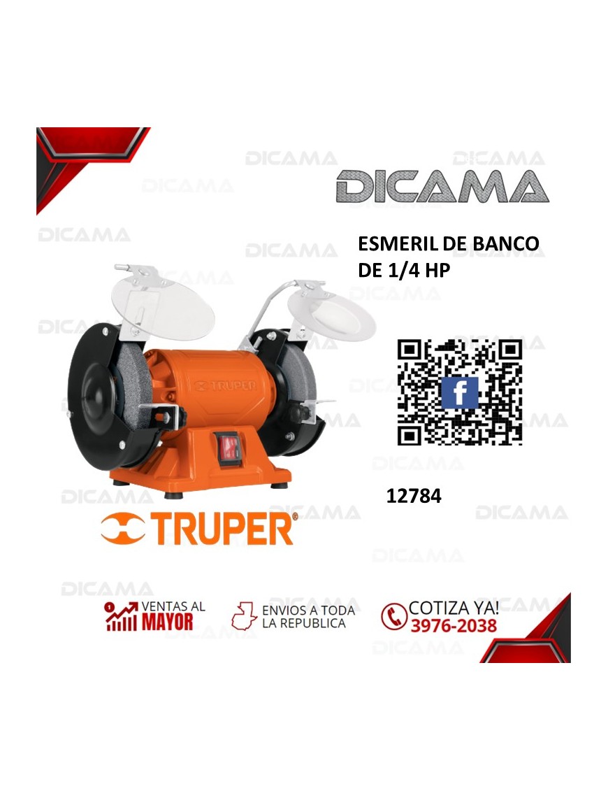 ESMERIL DE BANCO 5" 1/4 HP MOTOR 185WATTS