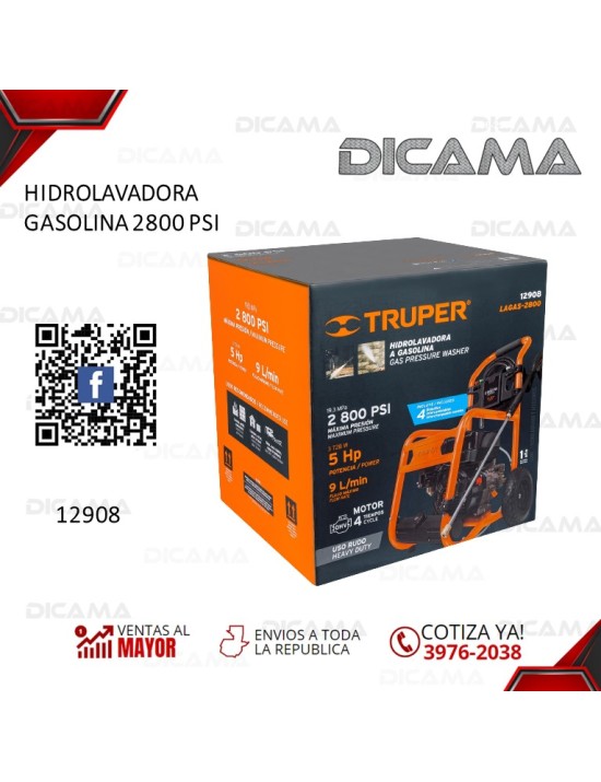 HIDROLAVADORA GASOLINA 2800 PSI