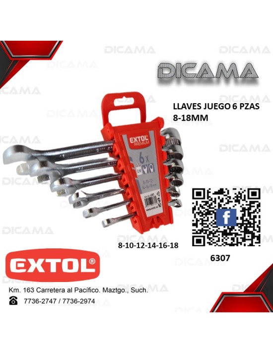 LLAVES JUEGO 6 PZAS 8-18MM