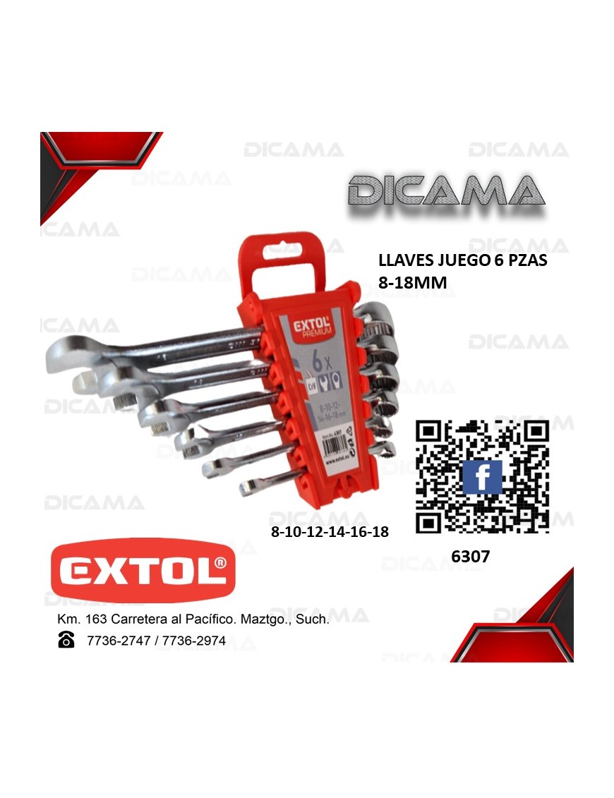 LLAVES JUEGO 6 PZAS 8-18MM
