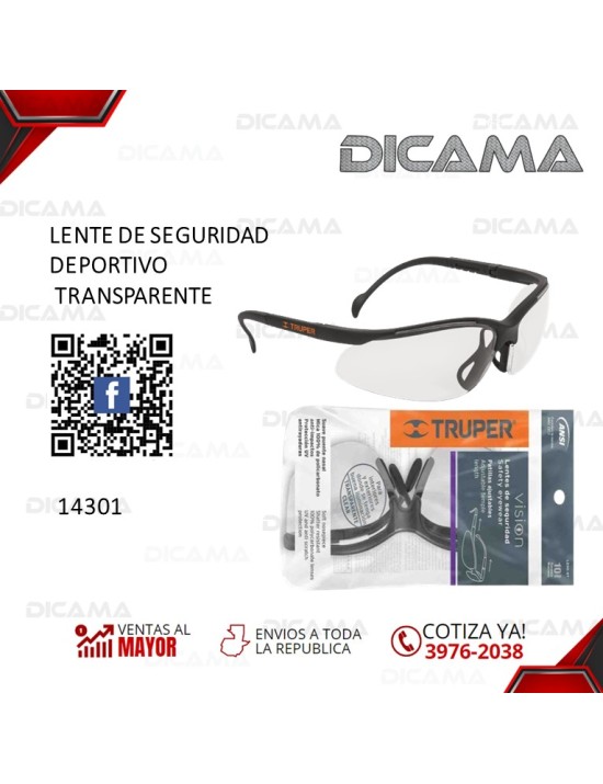 LENTES DE SEGURIDAD DEPORTIVO TRANSPARENTE