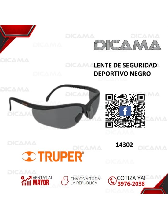 LENTES DE SEGURIDAD DEPORTIVO NEGRO