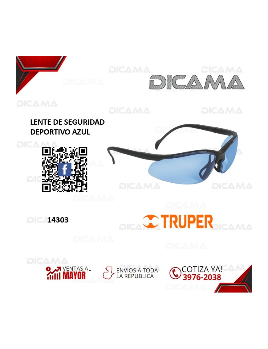 LENTES DE SEGURIDAD DEPORTIVO AZUL