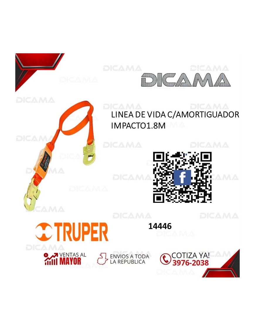 LINEA DE VIDA C/AMORTIGUADOR IMPACTO1.8M