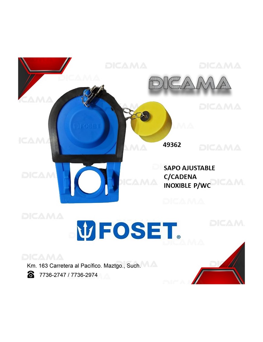 SAPO AJUSTABLE C/CADENA INOXIDABLE P/WC