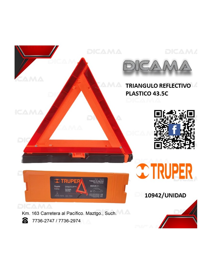 TRIANGULO REFLECTIVOS PLASTICO 43.5C