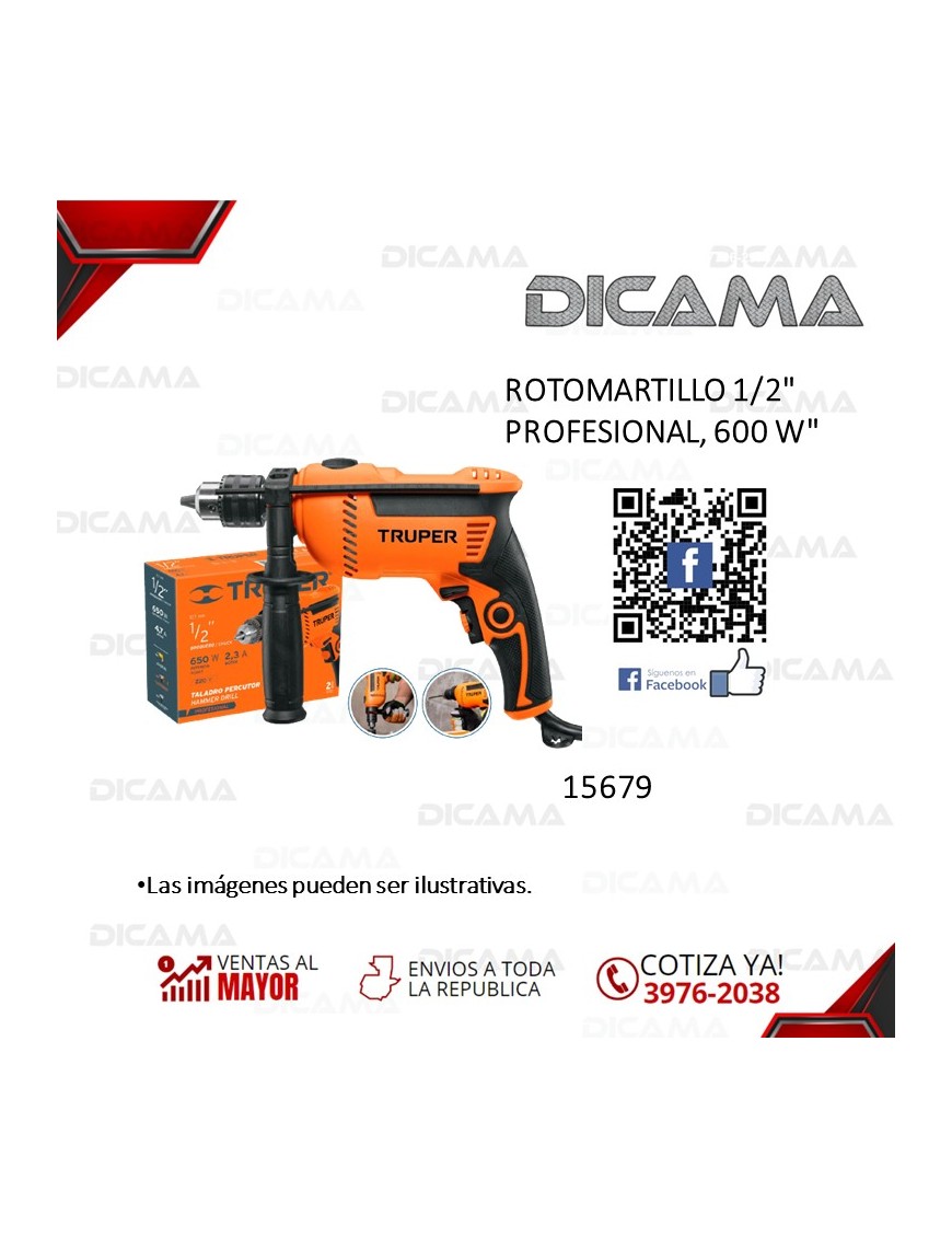 ROTOMARTILLO 1/2" 600 WATTS PROFESIONAL