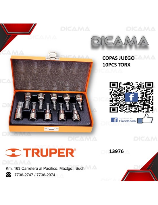 COPAS JUEGO 10 PZAS TORX