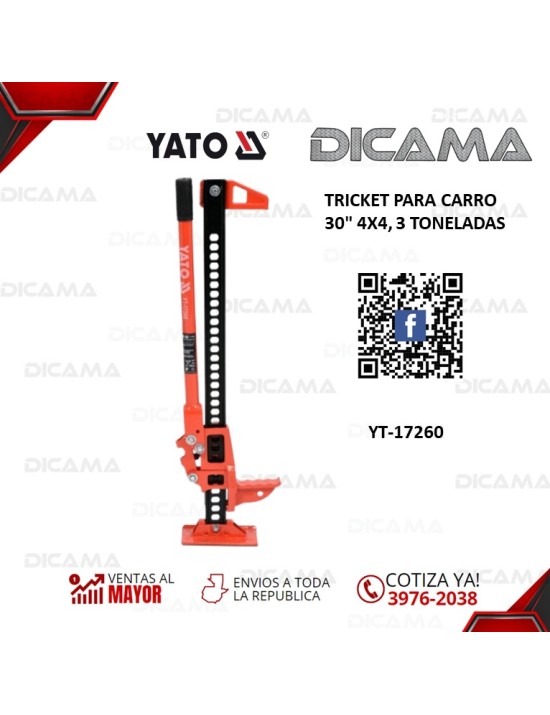 TRICKET PARA CARRO 30" 4X4, 3 TONELADAS