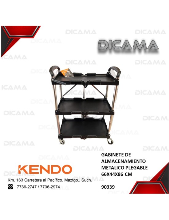 MESA DE TRABAJO METAL 3 COMPARTIMIENTOS PLEGABLE 66X44X86CM