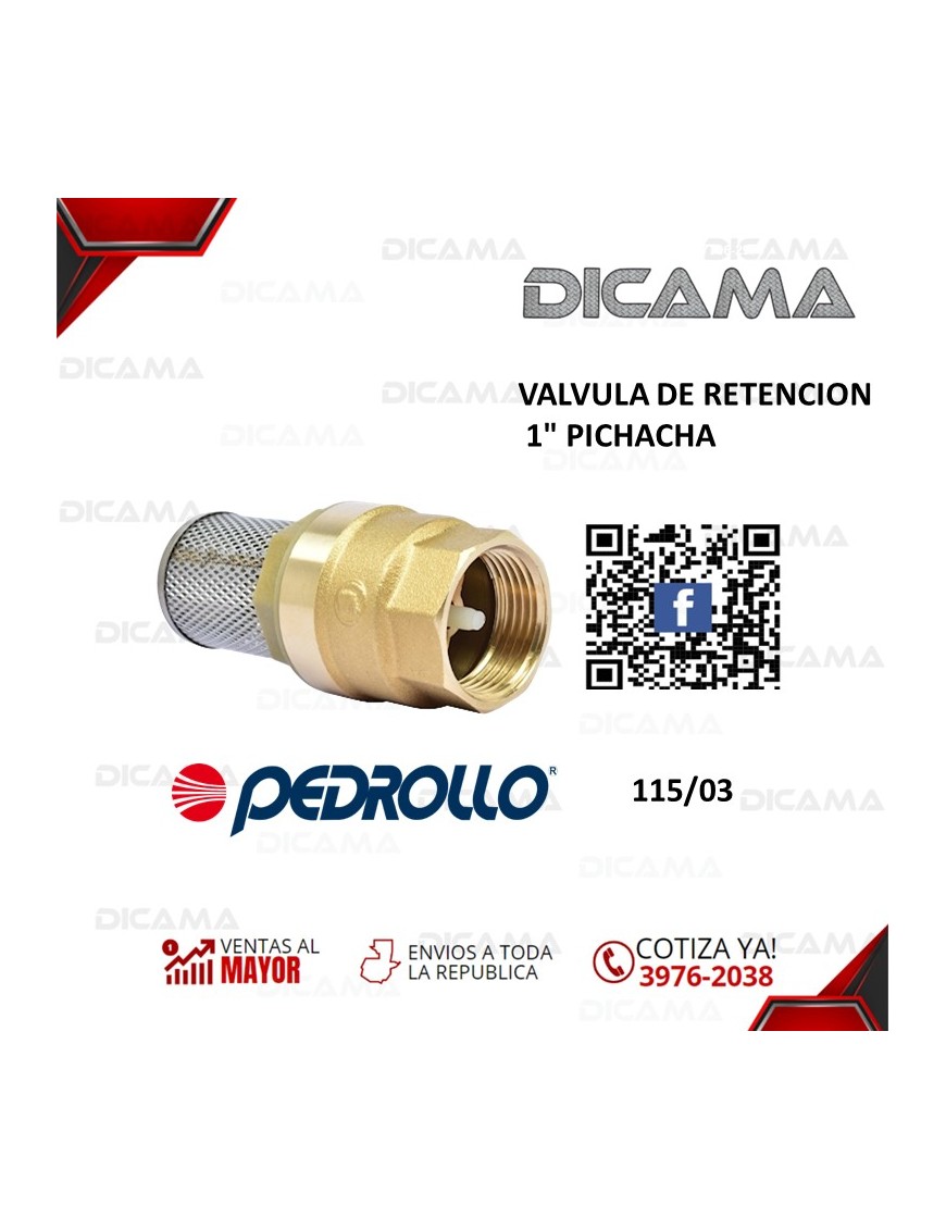 VALVULA PICHACHA DE 1"