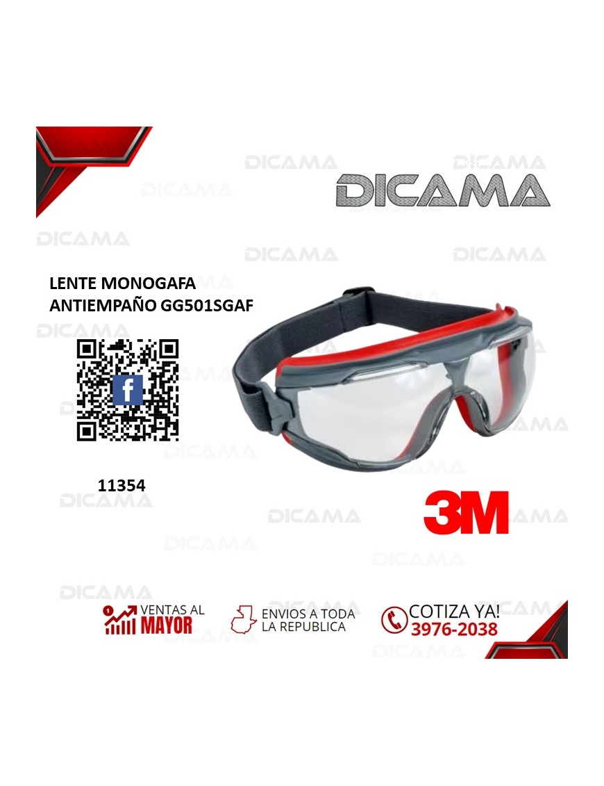 LENTES ROJO/GRIS MONOGAFA ANTIEMPAÑO GG501SGAF