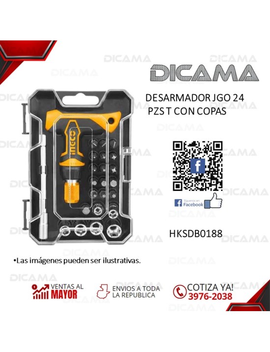 DESARMADOR JGO 24 PZS T CON COPAS