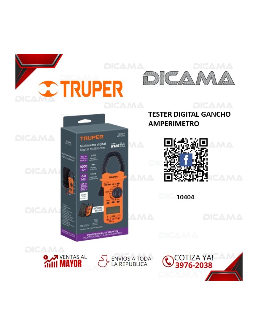 TESTER DIGITAL GANCHO AMPERIMETRO