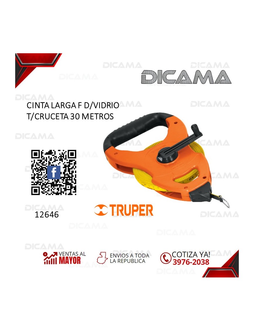 CINTA METRICA DE FIBRA DE VIDRIO 30 METROS T/CRUCETA