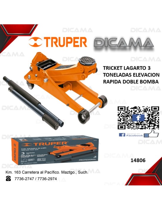TRICKET LAGARTO 3 TONELADAS ELEVACION RAPIDA