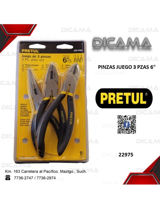 PINZA 6" 3 PZAS JUEGO