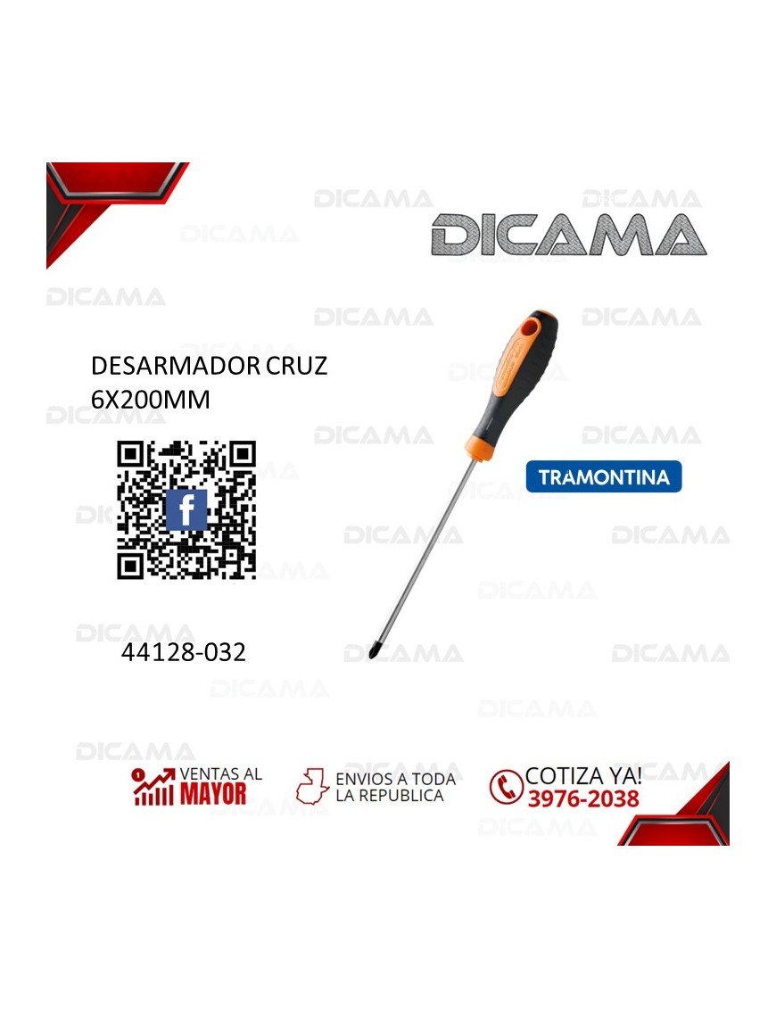 DESARMADOR CRUZ 6X200MM