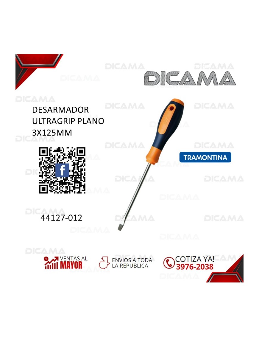 DESARMADOR PLANO 1/8X5" 3X125MM PRO ULTRAGRIP