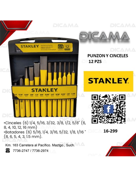PUNZON Y CINCELES 12 PZS