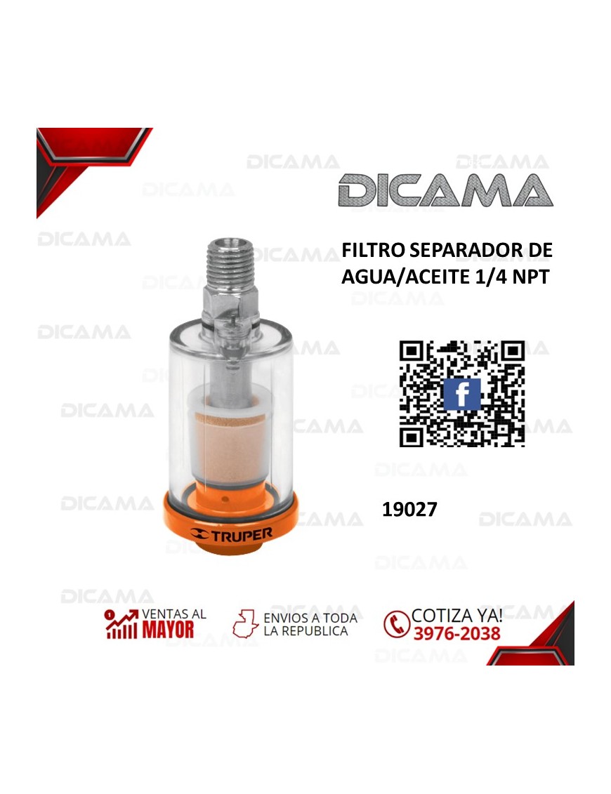 FILTRO SEPARADOR DE AGUA/ACEITE 1/4 NPT