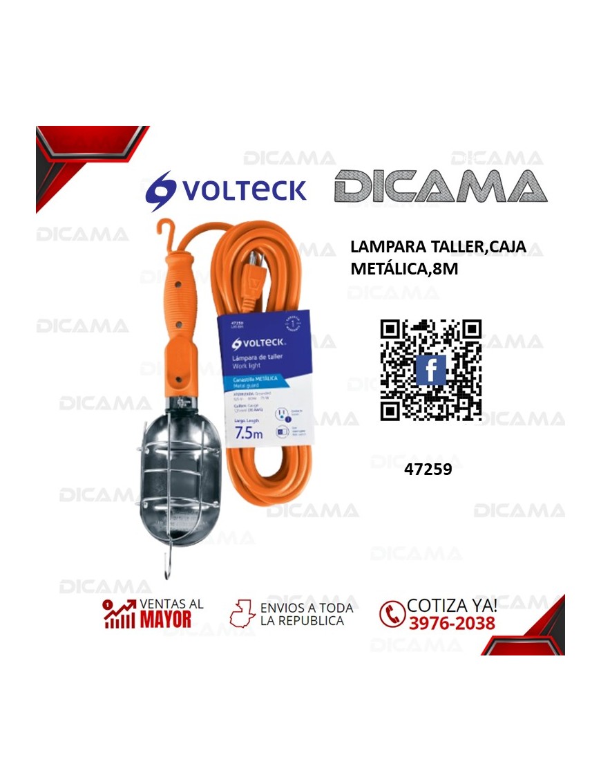 LAMPARA PARA MECANICO 8 MTS CAJA METALICA