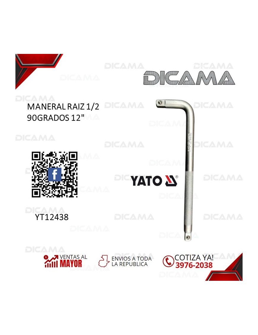 MANERAL RAIZ 1/2" 12" 90 GRADOS