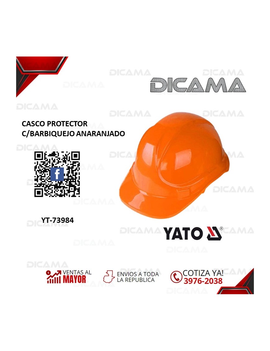 CASCO DE SEGURIDAD NARANJA PROTECTOR C/BARBIQUEJO