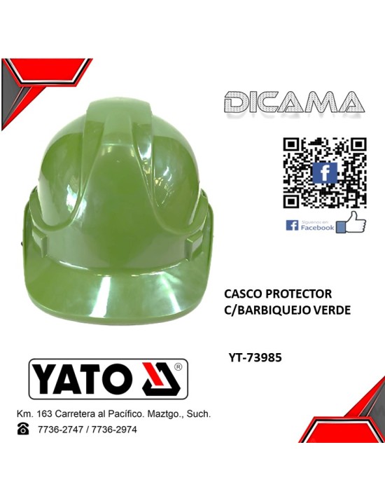 CASCO DE SEGURIDAD VERDE PROTECTOR C/BARBIQUEJO