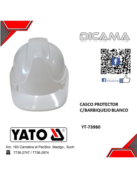 CASCO DE SEGURIDAD BLANCO PROTECTOR C/BARBIQUEJO