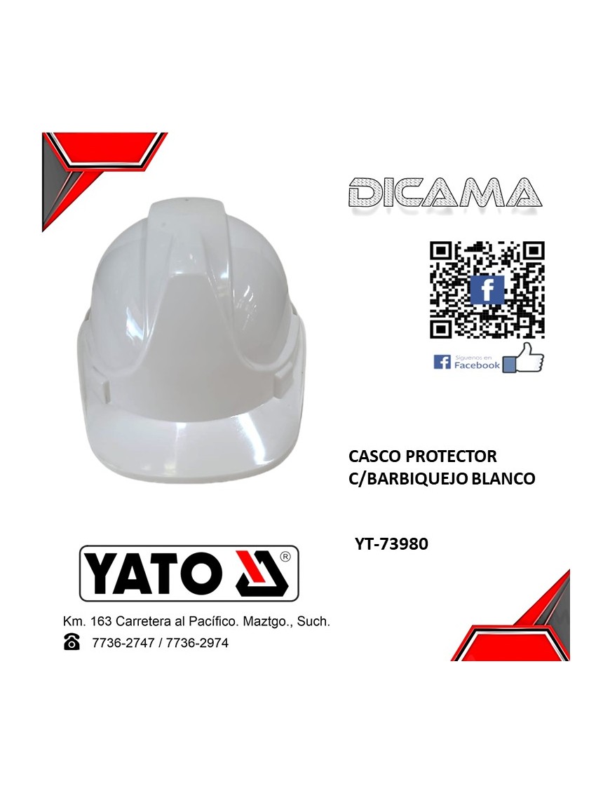 CASCO DE SEGURIDAD BLANCO PROTECTOR C/BARBIQUEJO