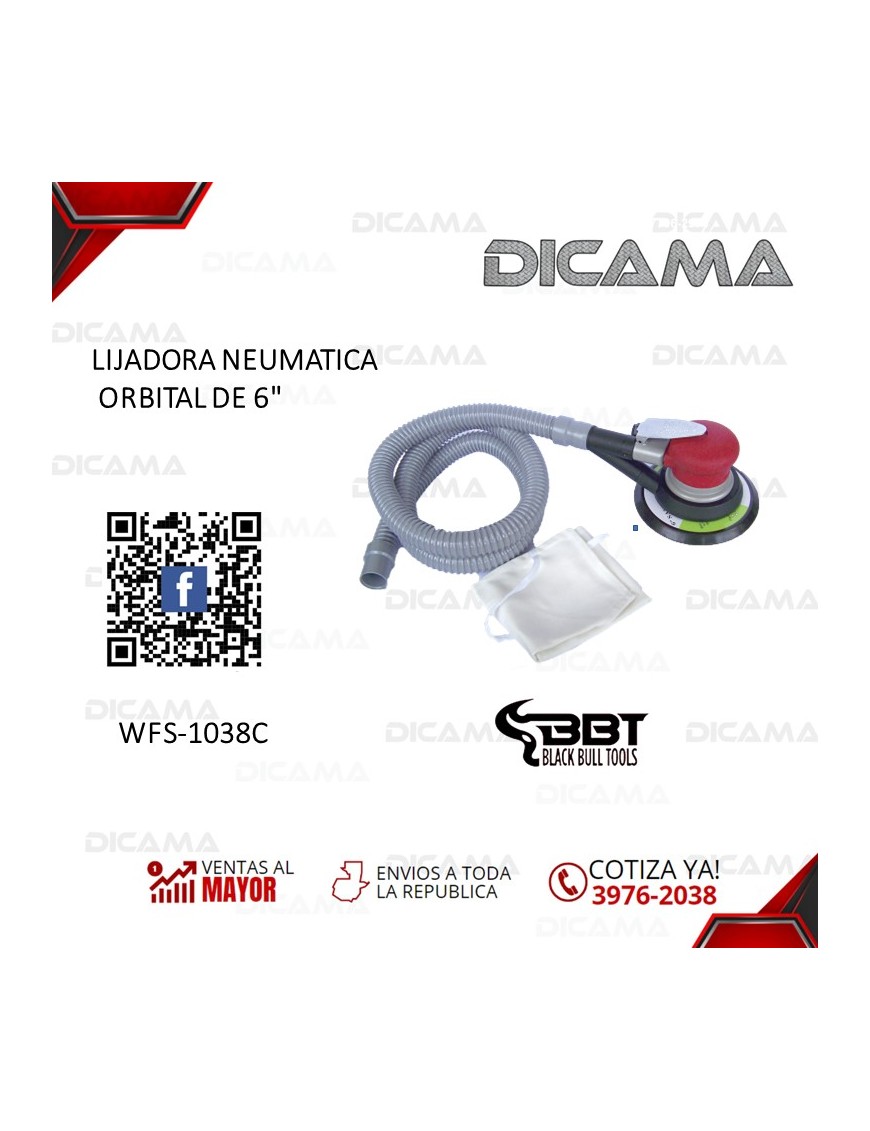 LIJADORA NEUMATICA ORBITAL DE 6"