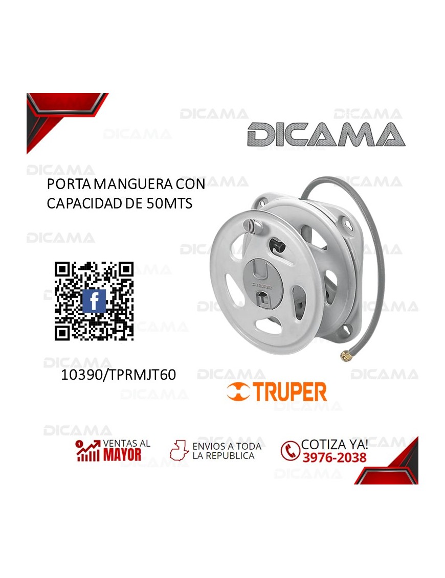 PORTA MANGUERA CON CAPACIDAD DE 50MTS