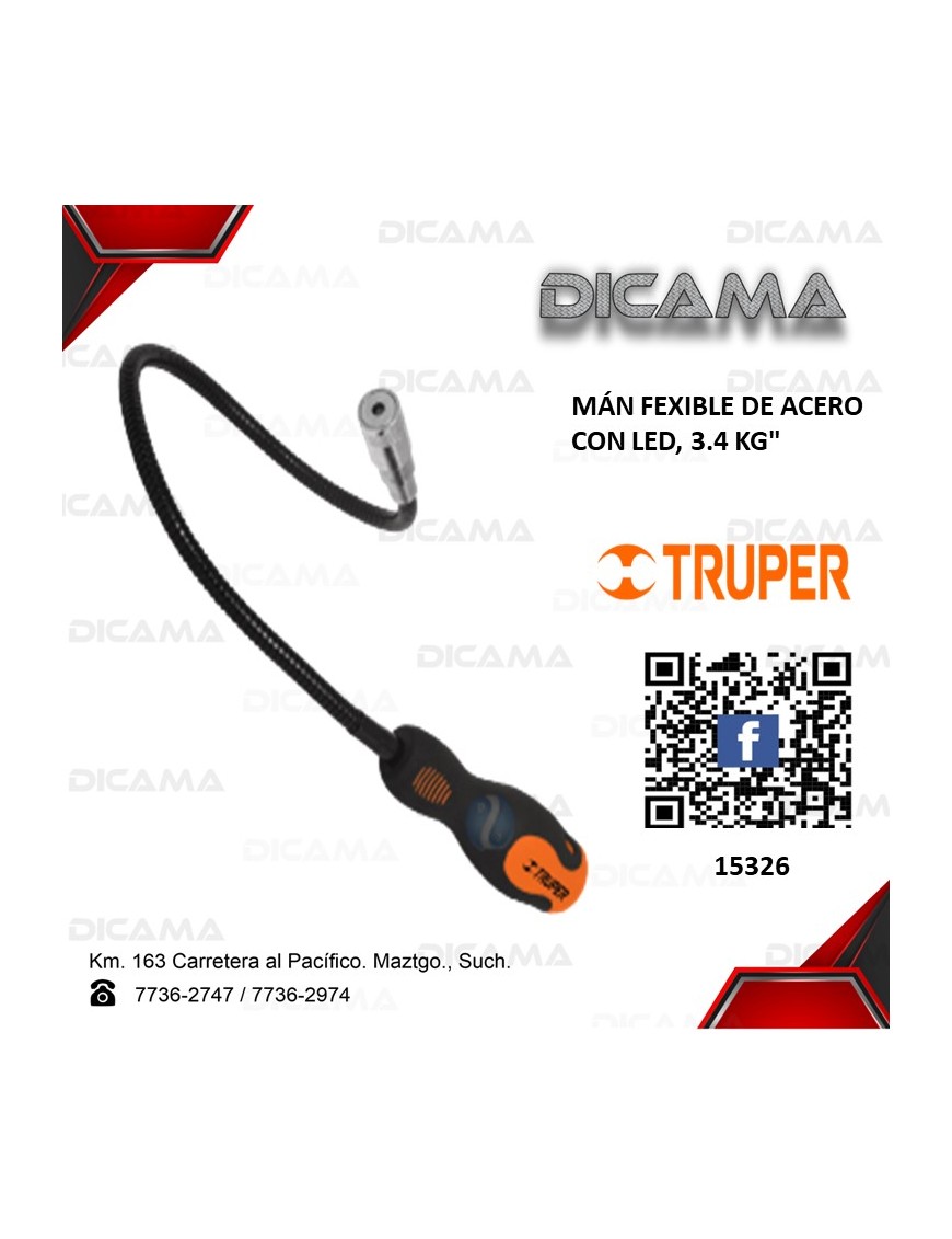 IMÁN FEXIBLE DE ACERO CON LED, 3.4 KG"