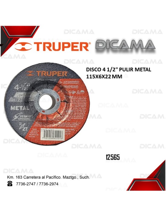 DISCO 4 1/2" PULIR METAL 115X6X22 MM
