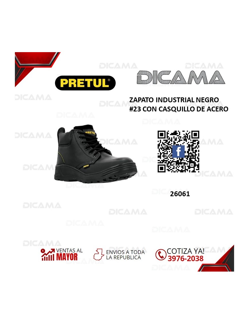 ZAPATO INDUSTRIAL NEGRO #23 CON CASQUILLO DE ACERO