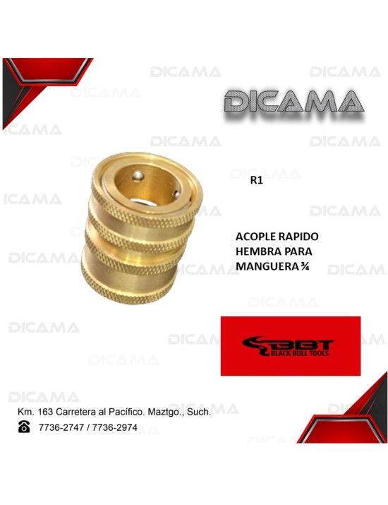 ACOPLE RAPIDO HEMBRA PARA MANGUERA 3/4"