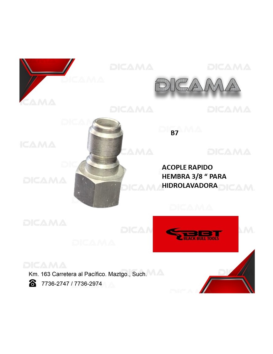 ACOPLE RAPIDO HEMBRA 3/8" PARA HIDROLAVADORA