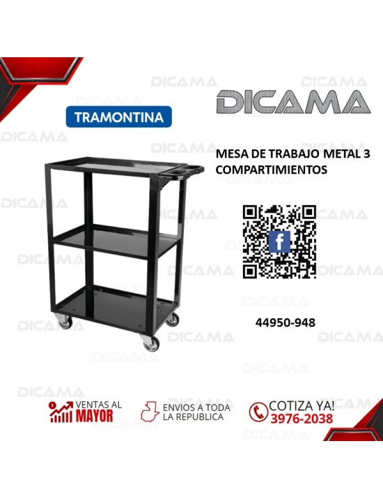 MESA DE TRABAJO METAL 3 COMPARTIMIENTOS